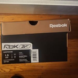 Rbk Question Mid, Size 1.5, Black, Red with hints of White in Color